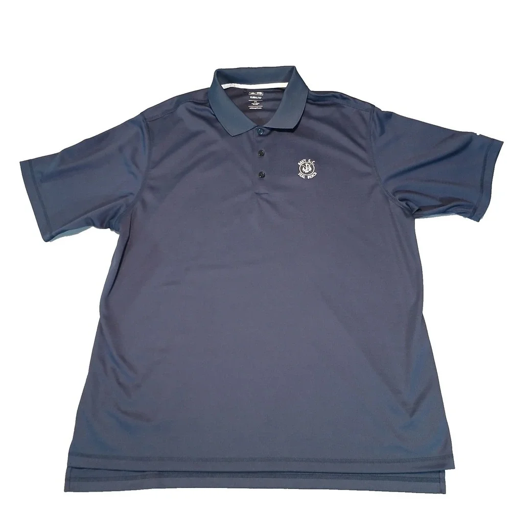 Adidas Climalite Navy G C Seal Beach Navy Golf Polo Shirt Men's 2XL Short Sleeve